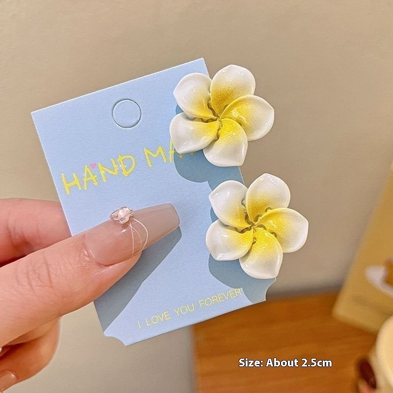 Plumeria Rubra Bangs Small Hairclip Female Cute Hairpin