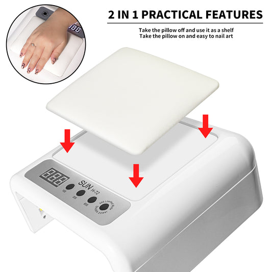 UV Led Nail Lamp For Gel Nail Polish Press On Nails Curing, Large UV Nail Light Curing Nail Dryer With Nail Arm Rest For Nail Art Nail Technician Salon Use