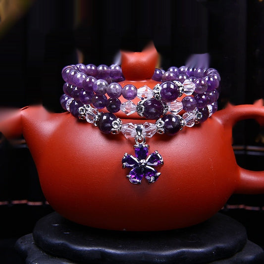 Ethnic Style Jewelry Natural Amethyst Bracelet For Women
