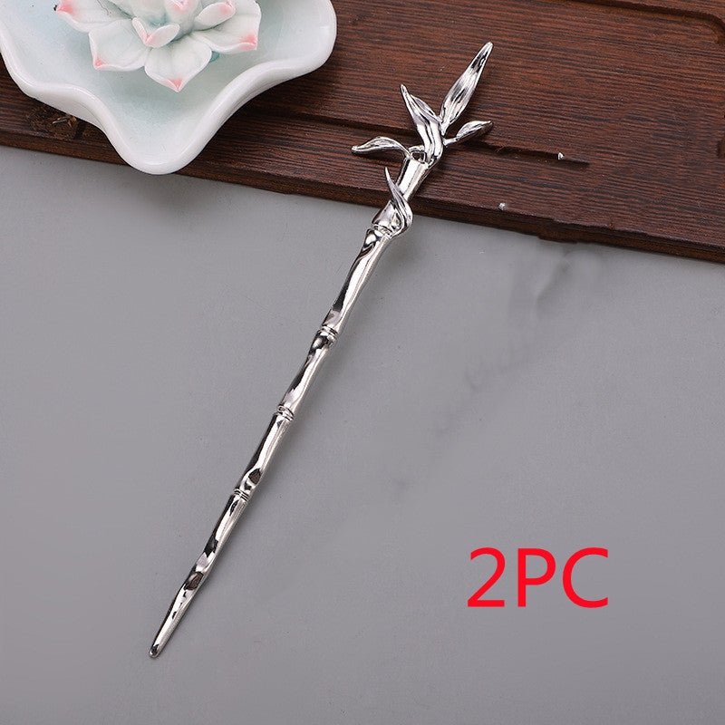 Chinese Bamboo Hairpin Alloy Electroplating Straight Hairpin