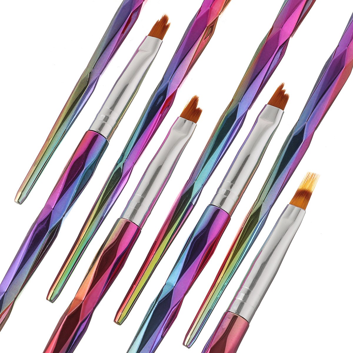 Petal shape colorful nail brush set