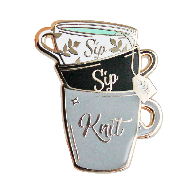Tea lover brooch