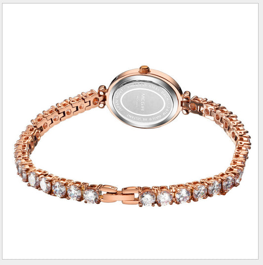 Light luxury diamond female quartz watch