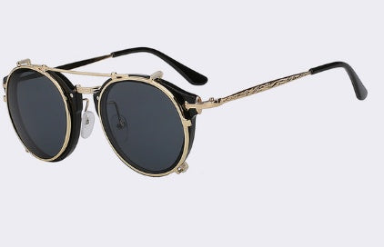 Fashionable And Vintage Dual Purpose Cover Mirror Flat Mirror Men's And Women's Sunglasses