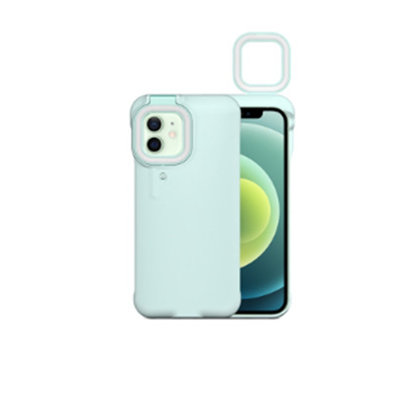 Compatible with Apple , Fill Light Mobile Phone Case Ring Flashing Light Beauty Mobile Phone Case