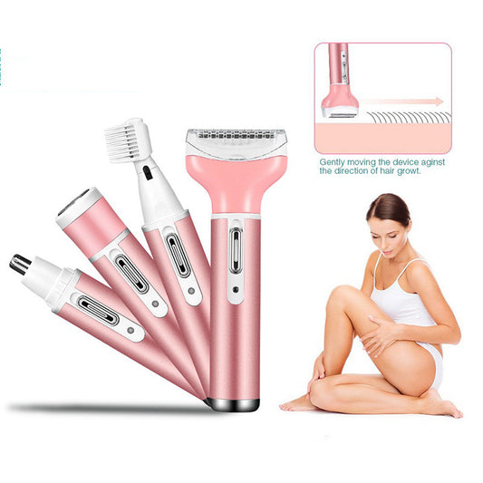 4-In-1 Lady Shaver Multi-Function Electric Eyebrow Trimmer Armpit And Leg Hair Remover Hair Removal Instrument