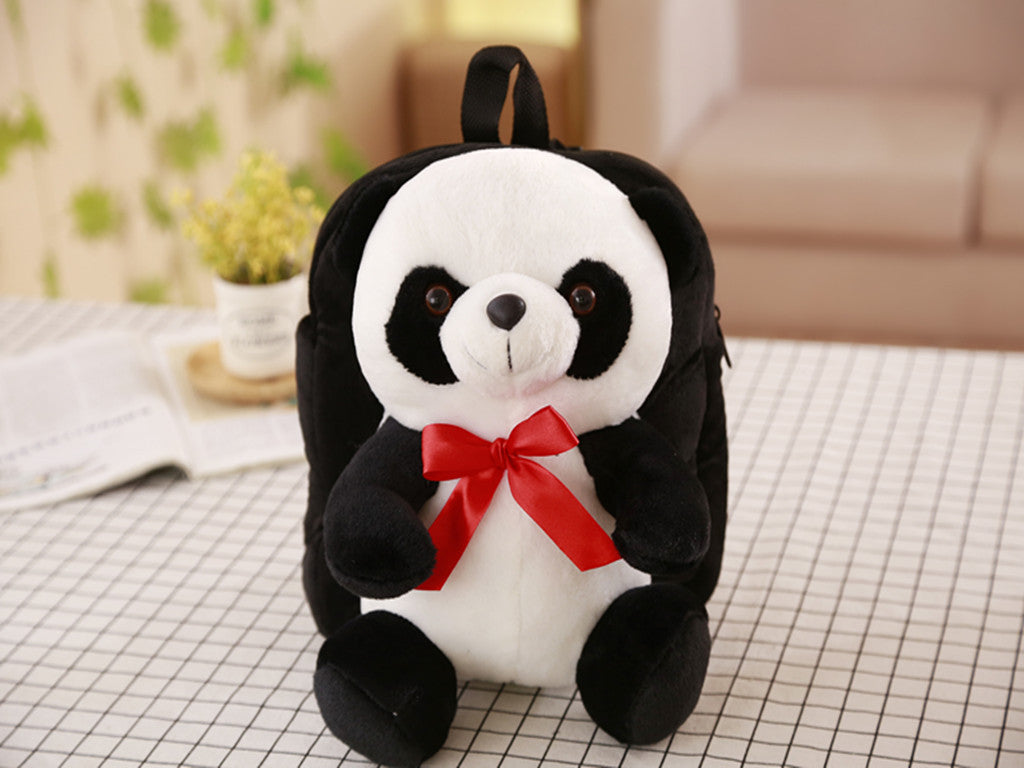 Plush panda school bag