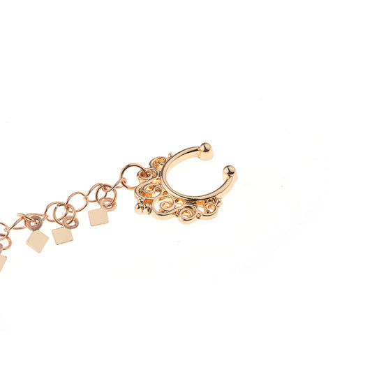Tassel chain earring nose