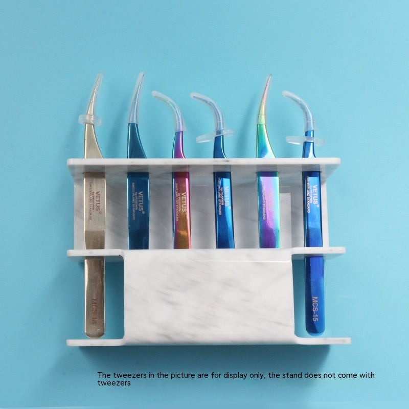 6-hole Eyelash Tweezers Display Stand Acrylic Eyelash Tweezers Rack Organizing Rack Grafting Eyelash Tweezers Storage Rack