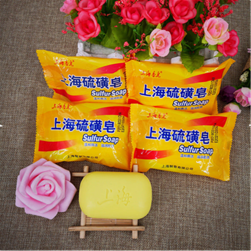 Shanghai sulfur soap 85 grams of oil control dandruff washing, cleansing, cleansing soap to drive mites and acne