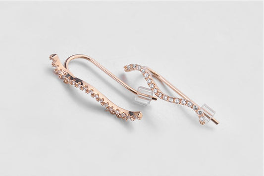 Wave ear bone clip earrings