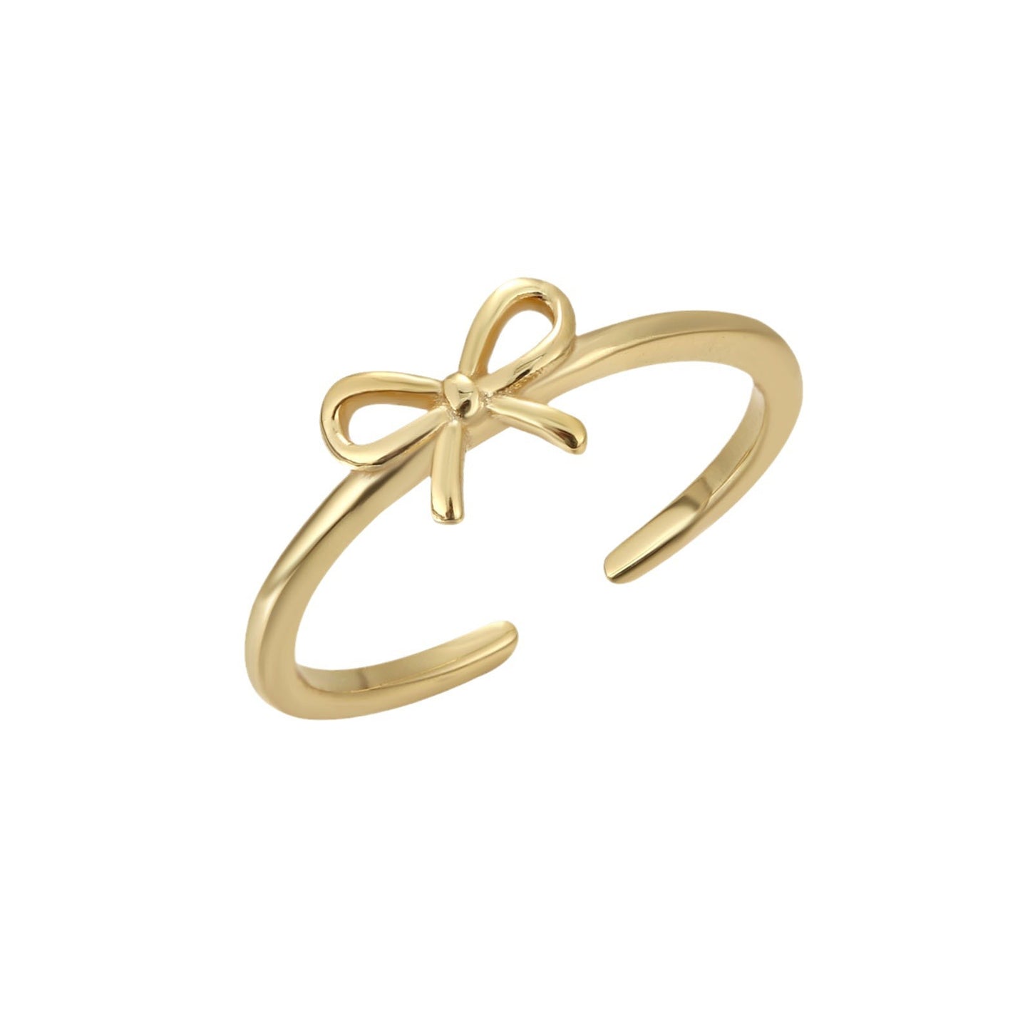 S925 Sterling Silver Bow Opening Toe Ring