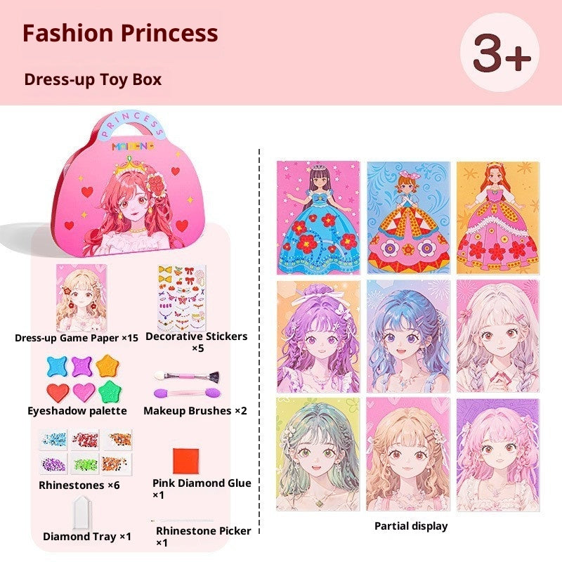 Princess Makeup Bag Dress-up Sticker Girl Handmade DIY Children's Makeup Bag Toy
