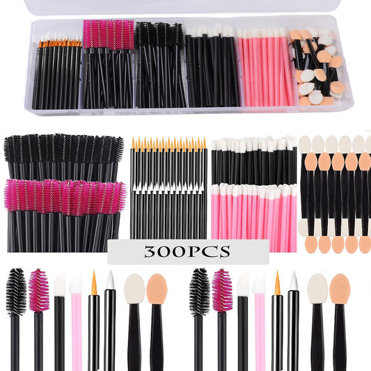 Disposable Makeup Tool Set Eyelash Brush And Powder Puff