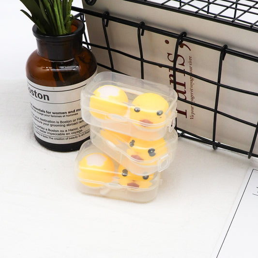Portable Contact Lens Case Color Double Care Little Yellow Duck
