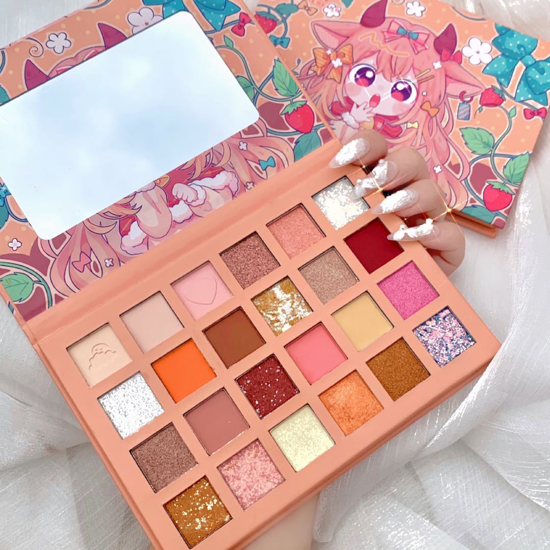 New 24 Colors Strawberry Girl Eyeshadow Palette Glitter