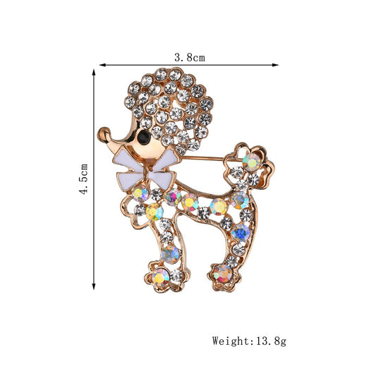 Diamond-encrusted soldier dog brooch pin