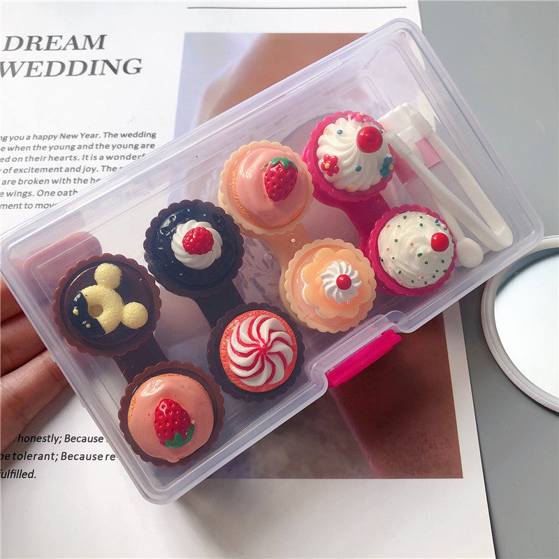 Cute Cake Multi-pair Contact Lens Box Simulation