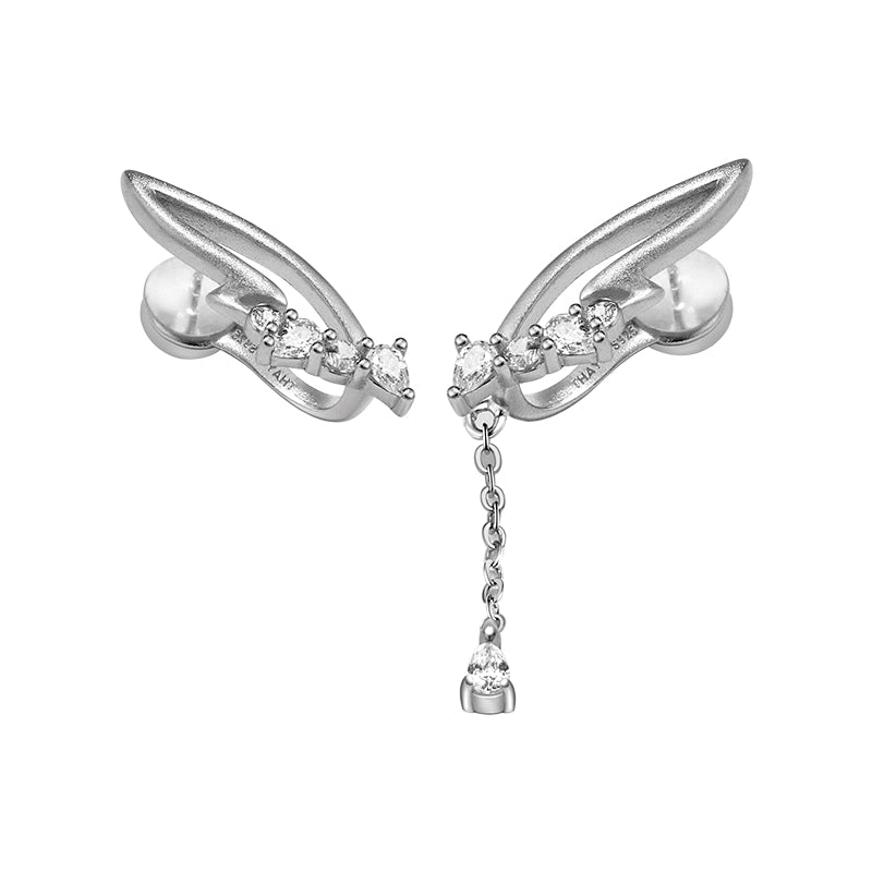 Angel wings ear clip without pierced earrings