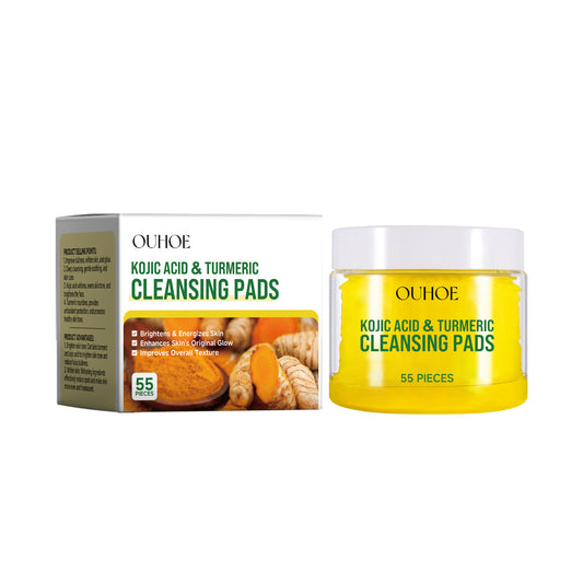 OUHOE Turmeric Cleansing Pad Gently Cleanses Facial Skin, Brightening And Moisturizing Refreshing Skin Care Cleansing Pad