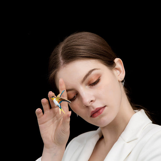 Dual-purpose bird brooch dripping pin