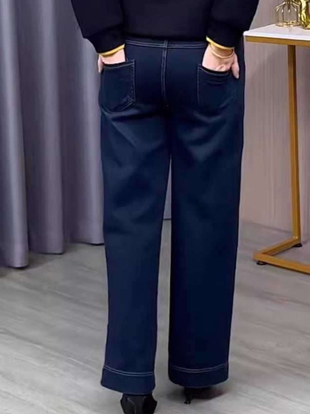 Loose Slimming Washed Denim Jeans For Women