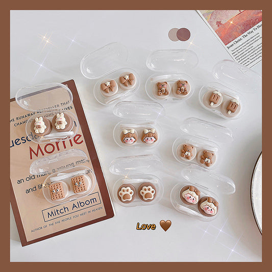 3 Pack Colored Contact Lenses Case Compact And Portable Contact Lens Case