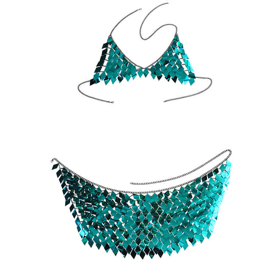 Tassel Multilayer Sequin Body Chain Waist Chain