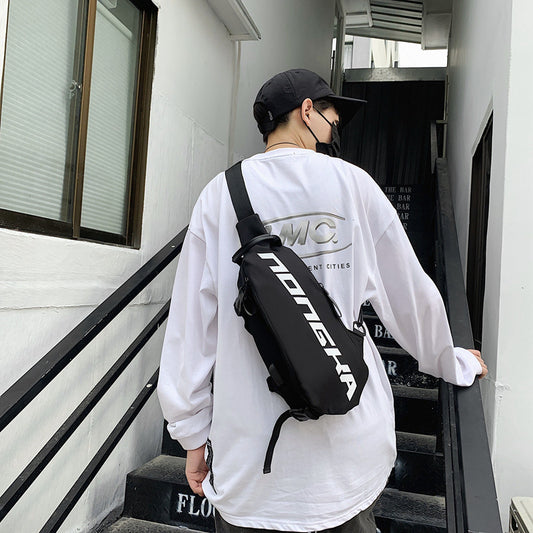 Canvas chest bag student school bag