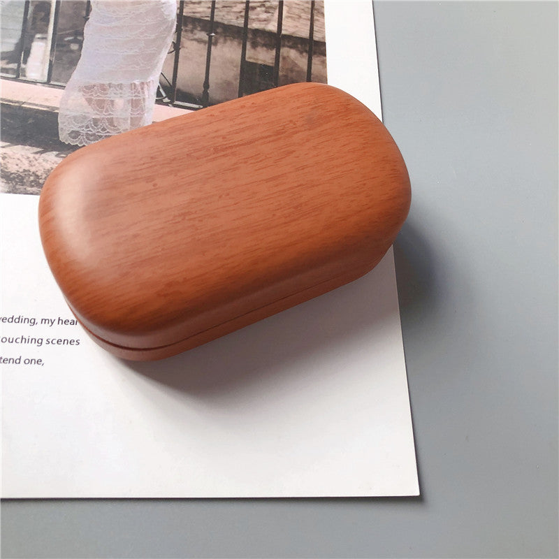 Portable Fashion Wooden Contact Lens Case