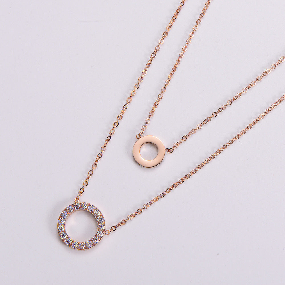 Micro Inlaid Zircon Jewelry Ring Necklace For Women