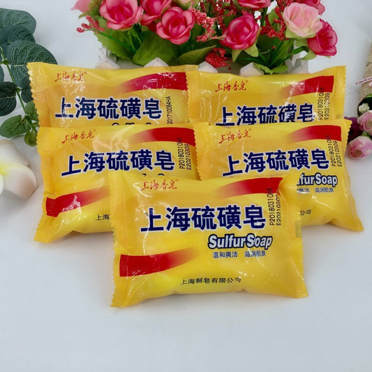 Shanghai sulfur soap 85 grams of oil control dandruff washing, cleansing, cleansing soap to drive mites and acne