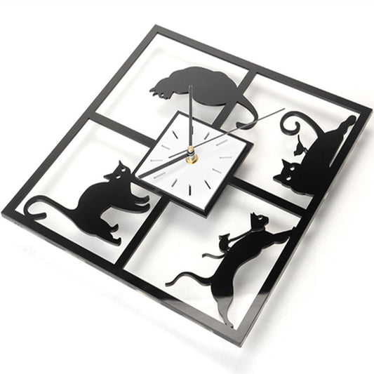 Acrylic cattail clock silent wall clock