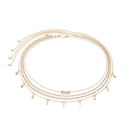 Metal Rhinestone Chain Navel Waist Chain Sexy Tassel