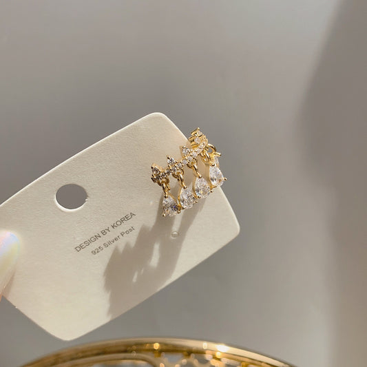 Light Luxury Zircon Drop Ear Clip Without Pierced Earrings