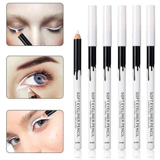12 Piece White And Black Eyeliner Pencil Set For Eyebrows, Eyeshadow And Lips. Includes Sharpener. Waterproof , Long-lasting