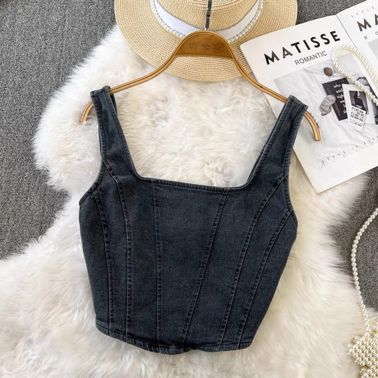 Slim-fit Denim Vest For Women