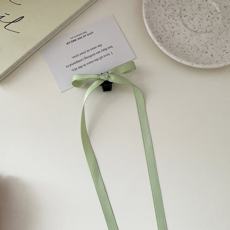 36cm Ribbon Long Polyester Cotton Bow Claw Clip