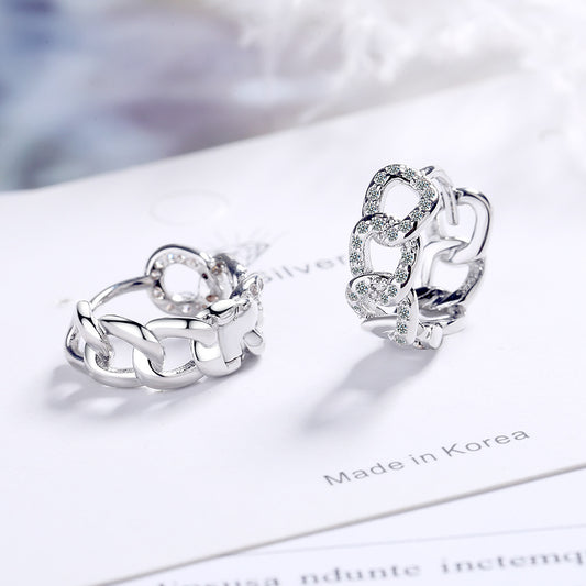 Ear Clip Personality Hollow Out Zircon Inlaid Diamond Fashion Earrings Ear Clips