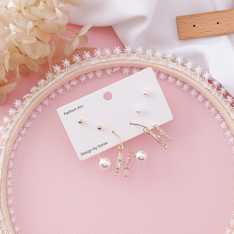 Mini earrings set compact earrings girl sweet wild earrings