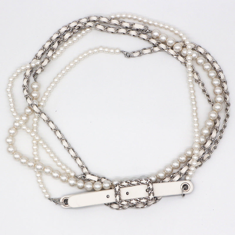 Pearl Chain, Drawstring Waist Chain, Women's Dress Accessories