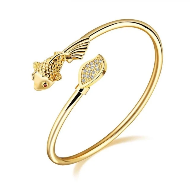 Gold Color Copper Bracelets for Women Charm Opening Bracele Fashion jewelry