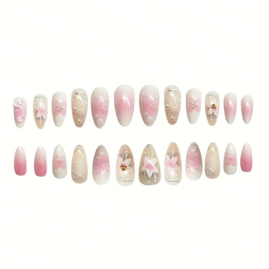 Pure Desire Sweet Flowers Wear Armor Removable Fake Nails