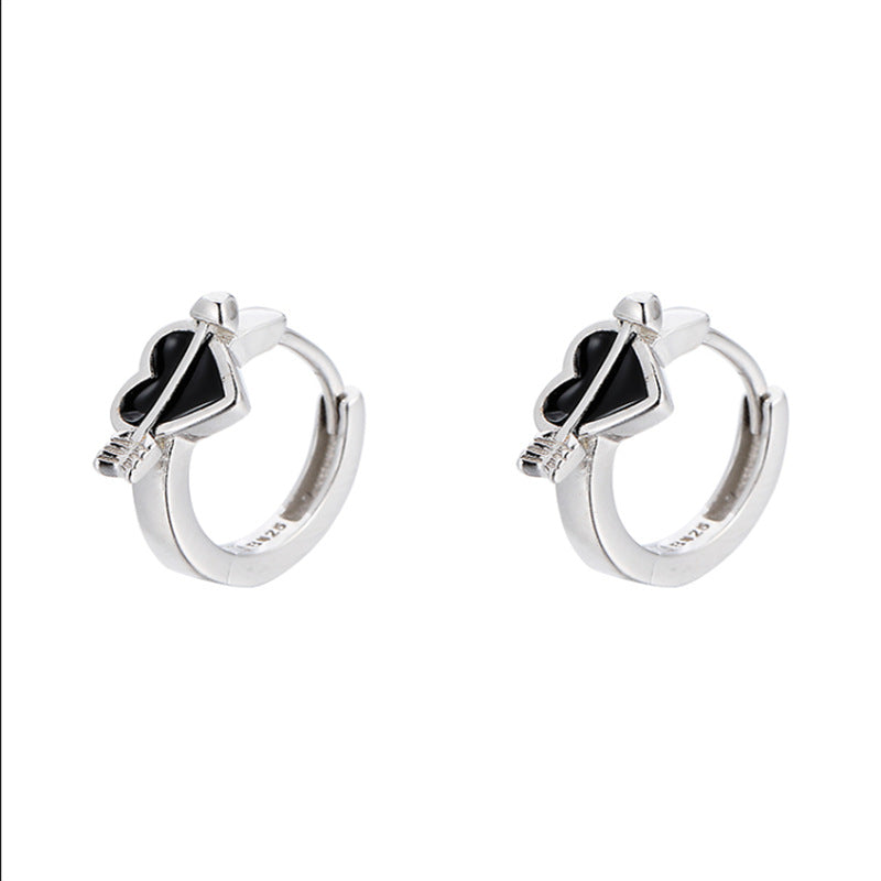 Black Love Ear Clip Earrings
