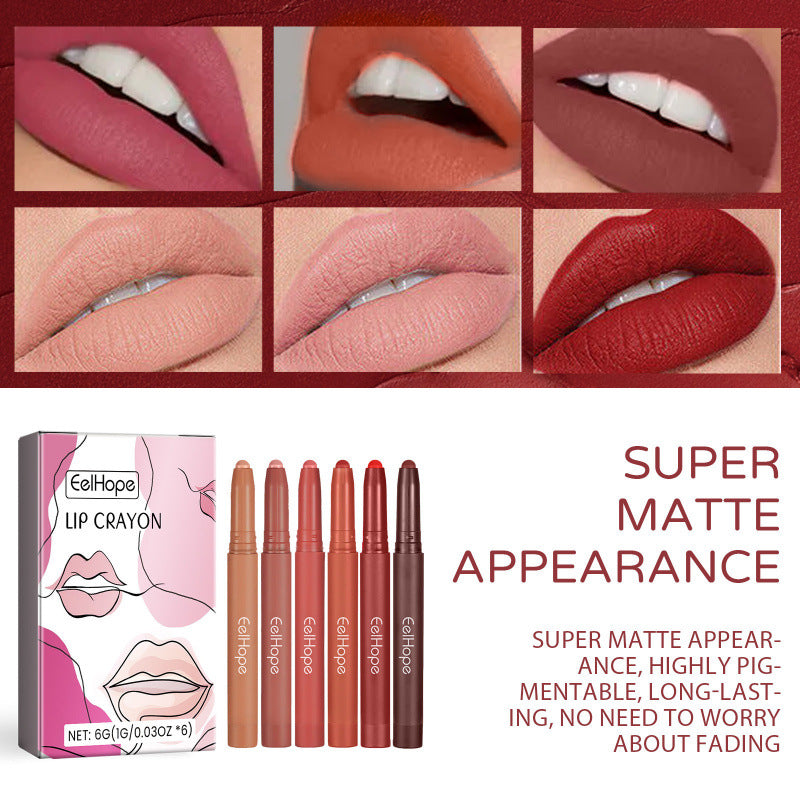 6-Color Matte Natural Lip Liner Set