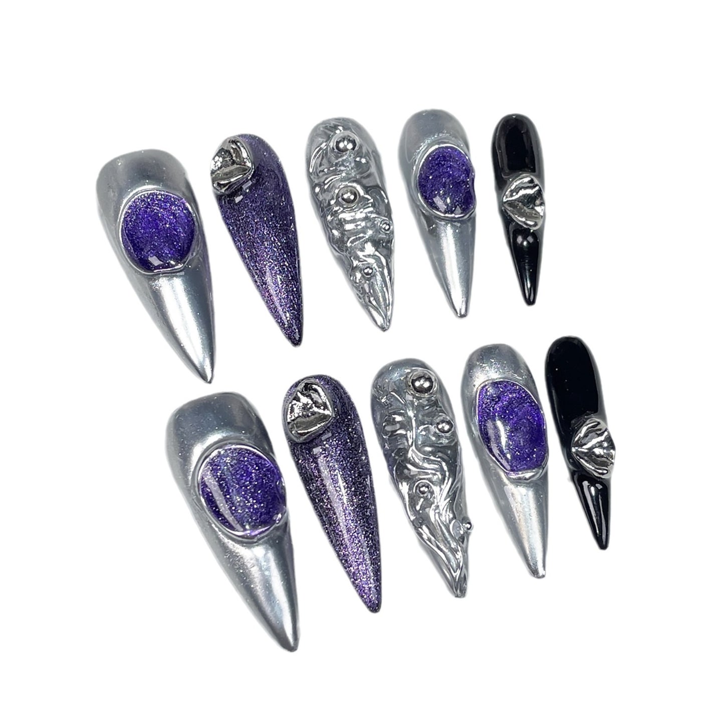 Sweet Cool Retro Style Nail Stickers Wearable Fake Nails