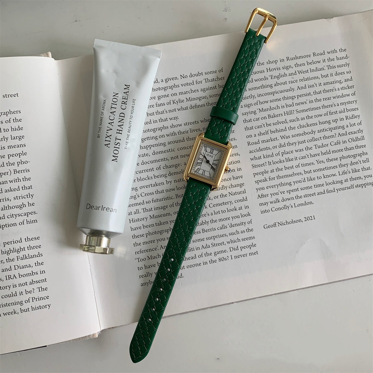 Simple Roman Rectangular Leather Watch Women