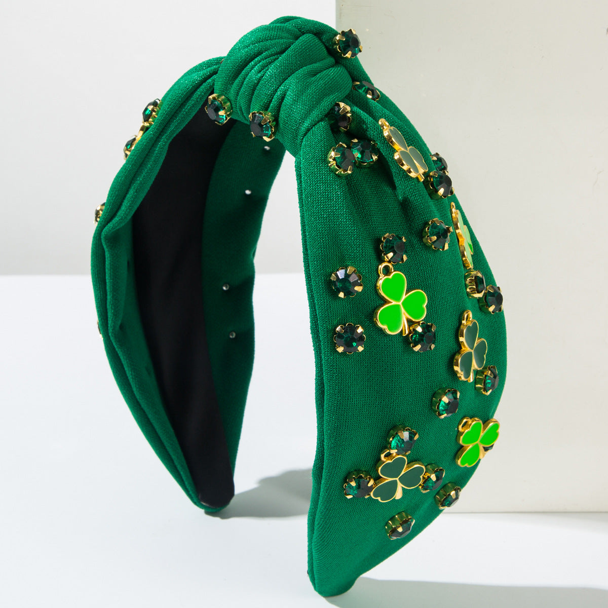 Rhinestone Green Clover Decoration Hair Accessories Hair Hoop Female