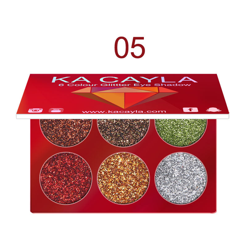 Creative 6 Colors Diamond Sequin Eyeshadow Palette