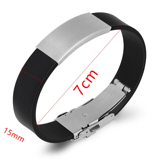 Stainless Steel Irish Celtic Knot Silicone Bracelet Geometric Witchcraft Bangles